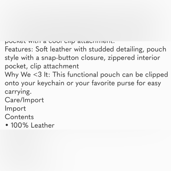 Free People Studded Clip On Wallet Leather in Color: Black NWT - Picture 3 of 15